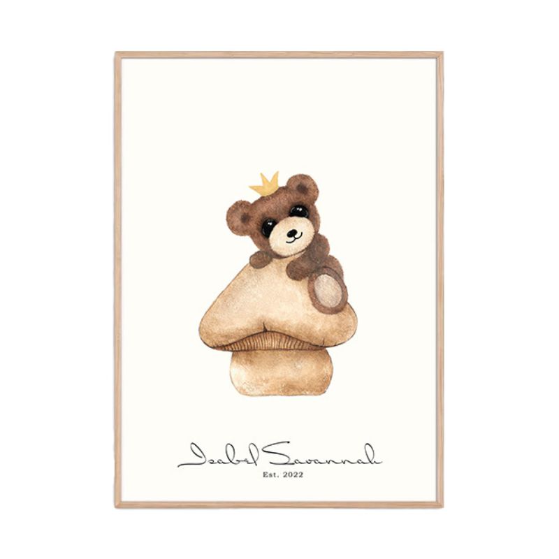 Kunstplakat tryk med bamsen Ollie