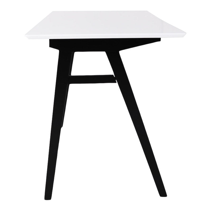 House Nordic Vojens skrivebord med hvid bordplade og sorte ben
