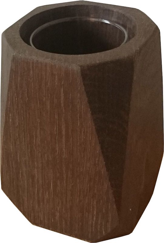 Mellem vase i mørk træ i flot dansk design fra Heldal Design