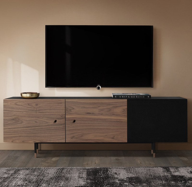 Mørkt tv-bord på 150x45x52 cm fra Woodman