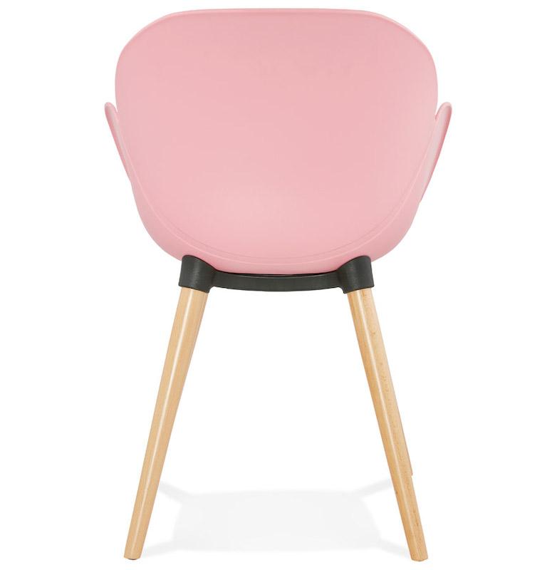 Spisebordsstol i lyserød med siddehøjde på 45 cm