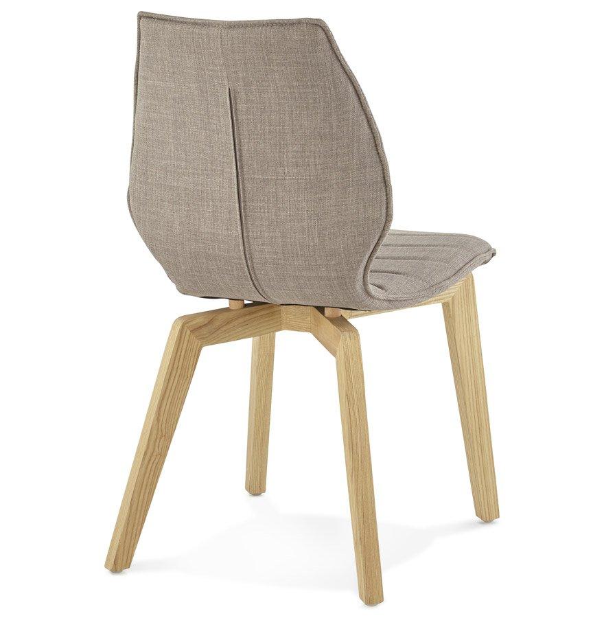 Stof spisebordsstol med egetræsben og siddehøjde på 42 cm