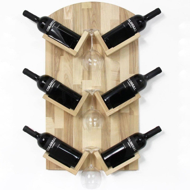 Stor vinreol i træ til 6 flasker vin