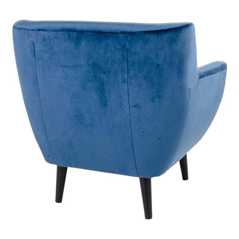Velour lænestol i blå fra House Nordic