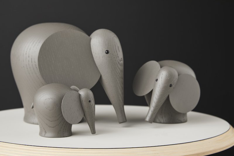 WOUD Nunu Elephant figurer i taupe grå