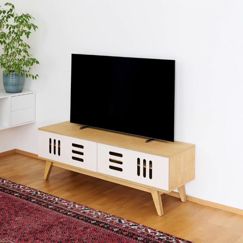 HUH TV-bord med hvide låger