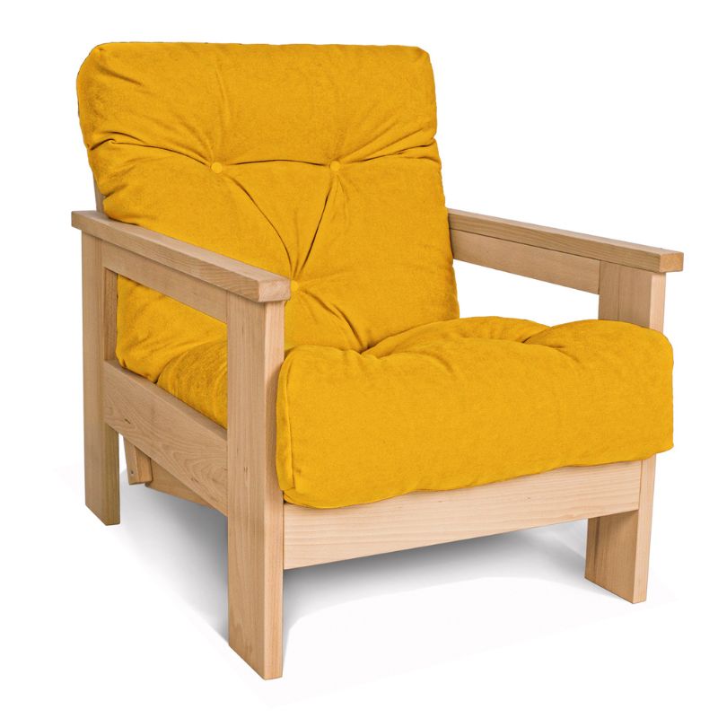 Lænestol med justerbar ryg i gul