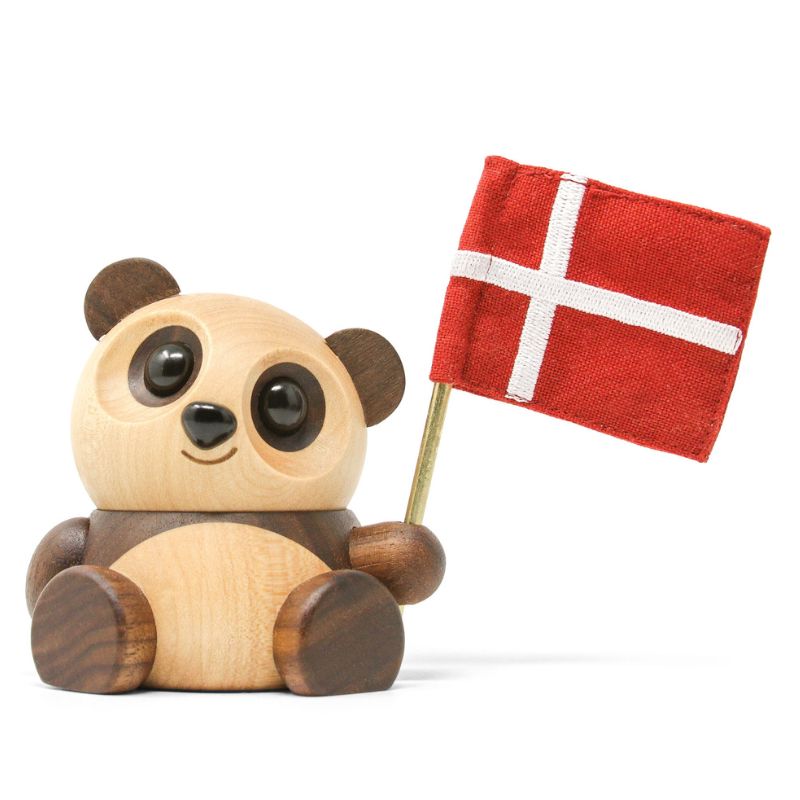 Træpanda med flag