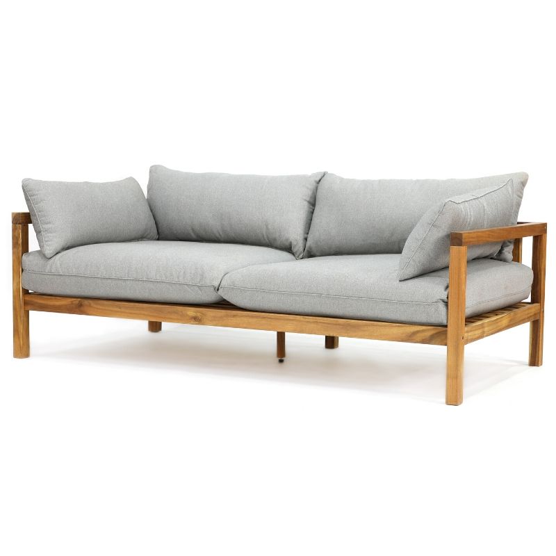 2-personers Marion sofa i akacietræ og grå stof
