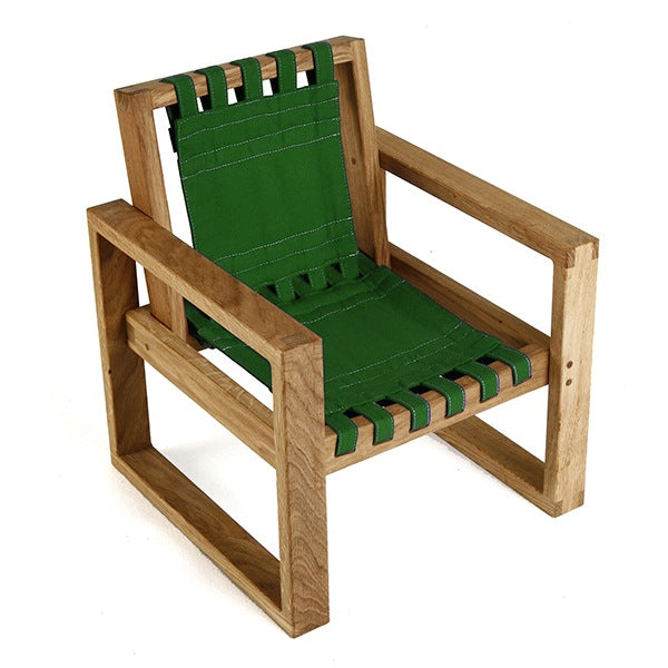 Frame Chair i natur olieret egetræ med grøn kanvas fra Collect Furniture