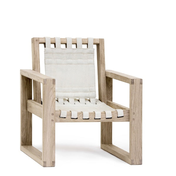 Frame Chair i ubehandlet egetræ med hvid kanvas fra Collect Furniture