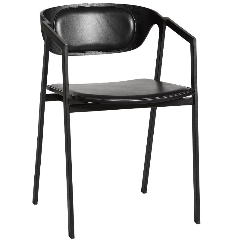 S.A.C. spisebordsstol i sort træ og læder fra danske WOUD