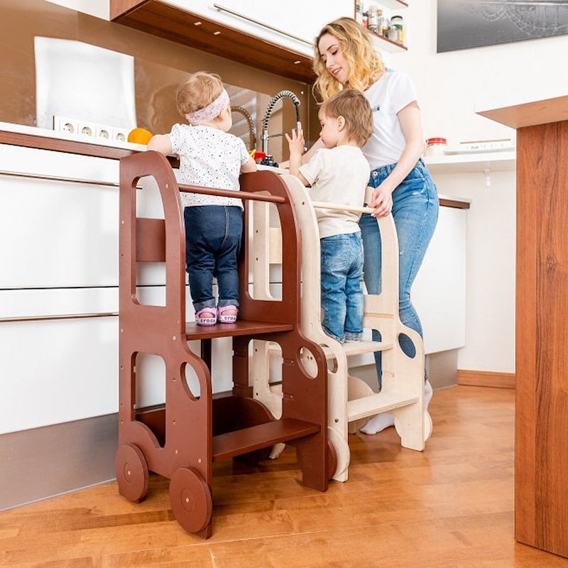 Børn køkkenstol der kan justeres i højde