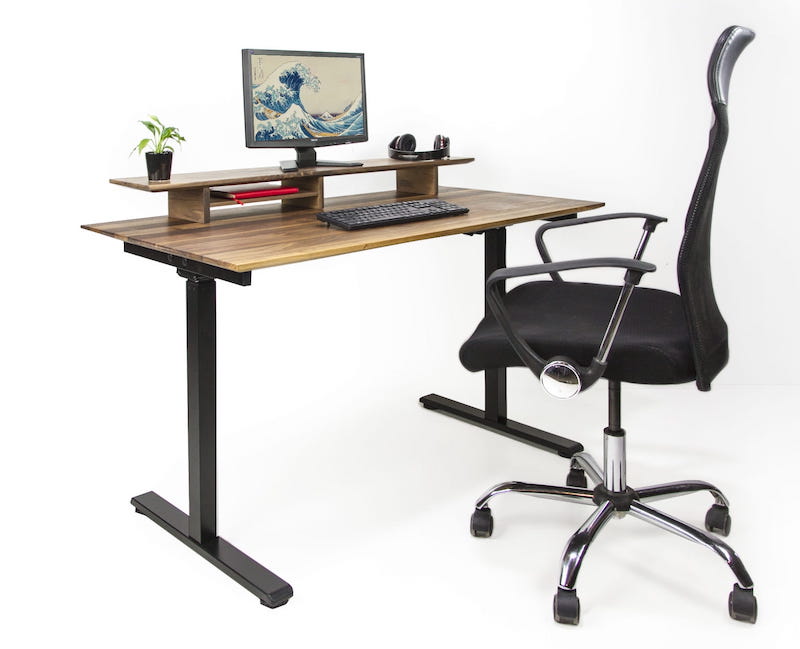 Computer stander i valnøddetræ på 120x20x11 cm til skrivebord – Wood To You