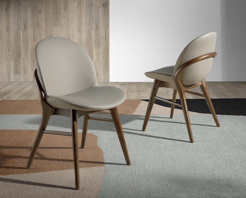 Eco-leather spisebordsstol med træben