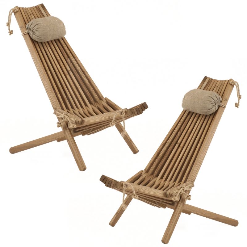 EcoFurn loungestole i brun asketræ sæt