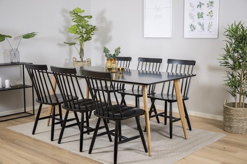 Elegant sort spisebordsstol med ryglæn
