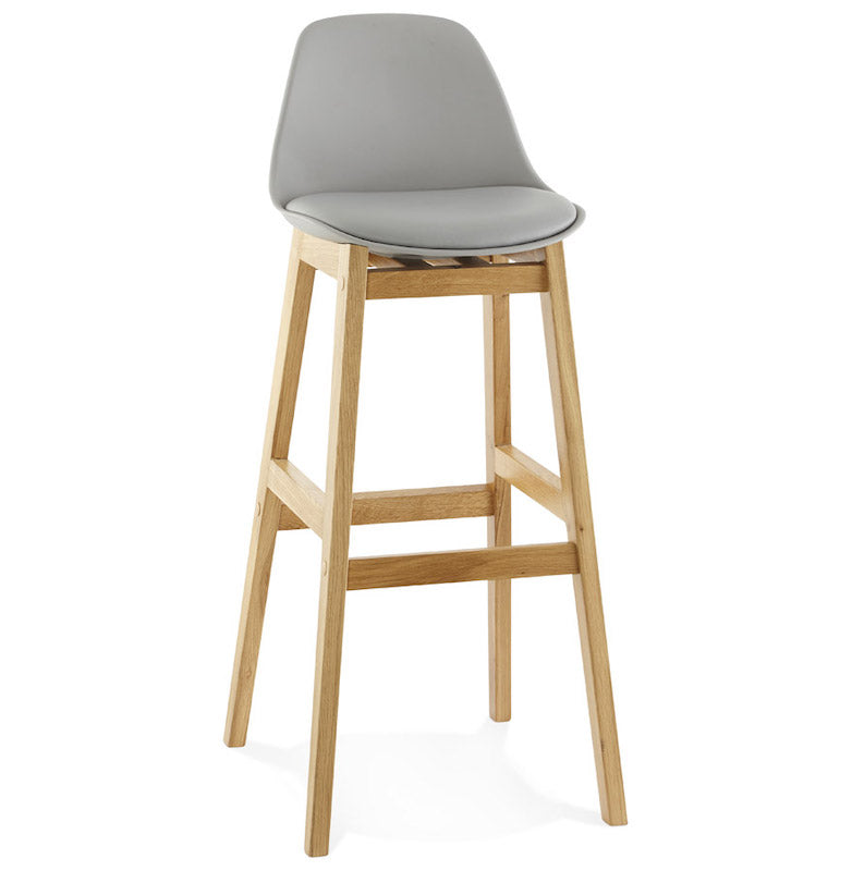 Elody barstol med træben og gråt sæde fra Kokoon Design