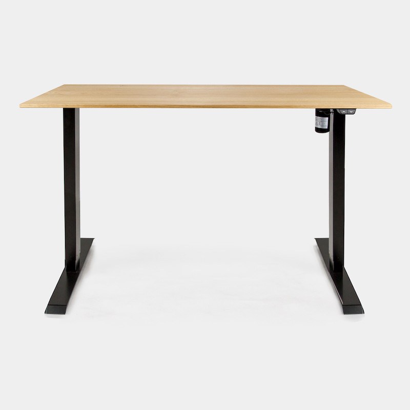 Enkelt hæve-sænkebord i egetræ på 120x60 cm