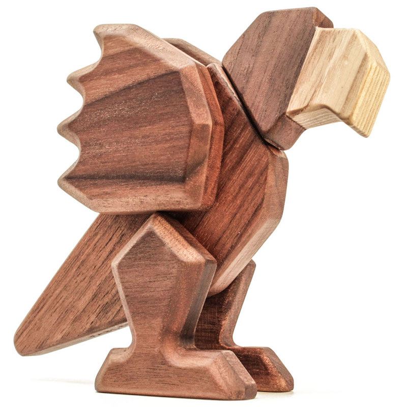 Patent bue Uplifted Papegøjen trædyr fra FableWood med 6 magnetiske dele til børn – Wood To You