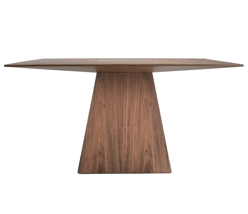 Mørkt spisebord i træ på 150x150x79 cm