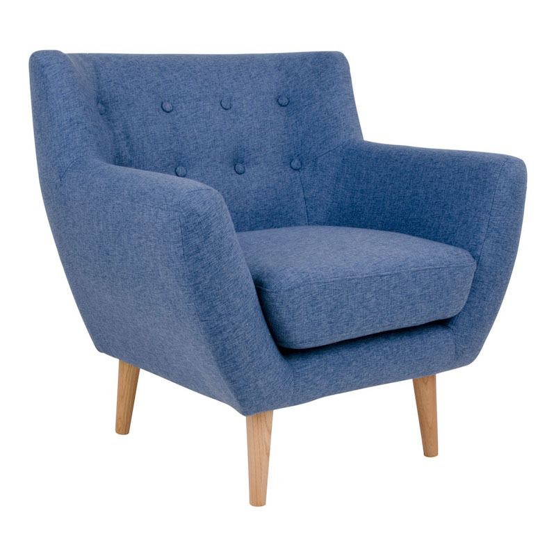 Monte lænestol i blå stof fra House Nordic