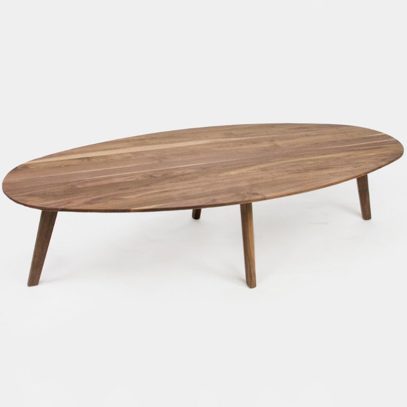 Ovalt sofabord på 150x70x35 cm i valnød sofabord i mørkt træ – Wood To You