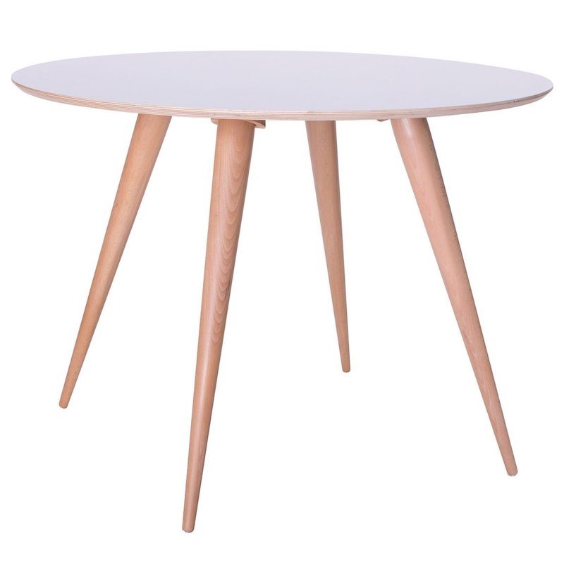 Rundt spisebord i træ med grå bordplade på Ø105 x 75 cm