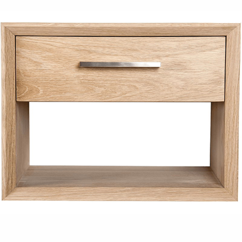 Sengebord med skuffe i træ med flot dansk design