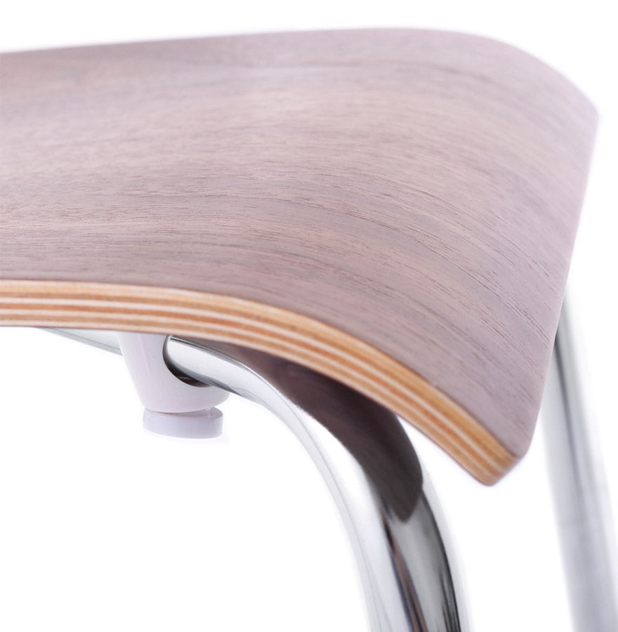 Spisebordsstol i træ og chrome stålben