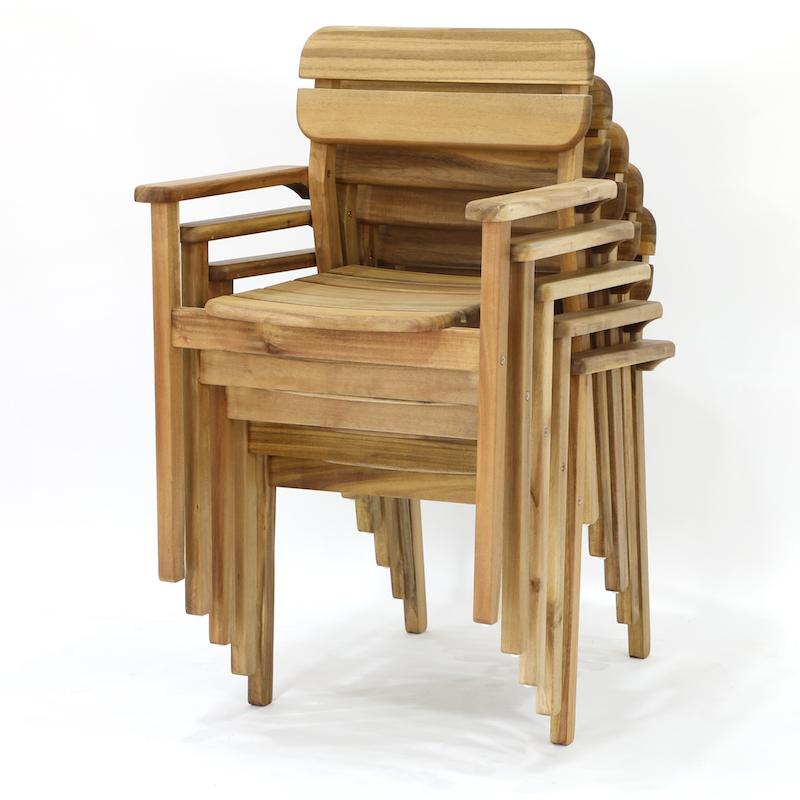 Marion stabelbar havestol i akacietræ med siddehøjde 45 cm – Wood To You
