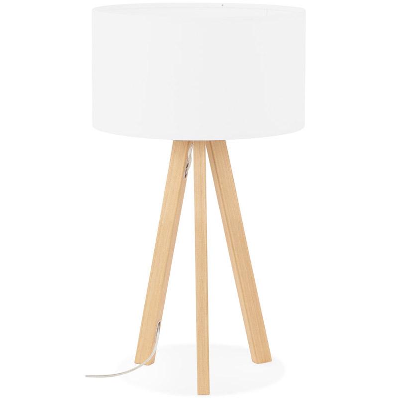 Trivet Mini lampe i træ med hvid skærm fra Kokoon Design