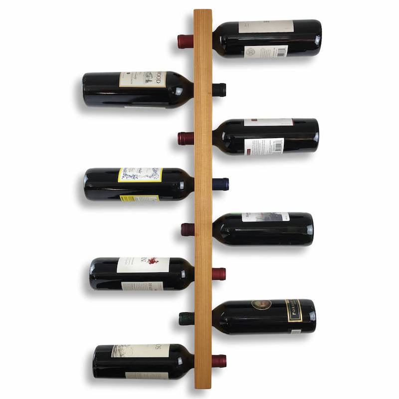 Vinreol til 8 flasker vin væghængt i træ