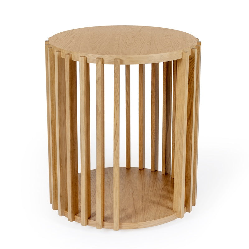 Woodman Drum sofabord i egetræ på Ø53x58 cm